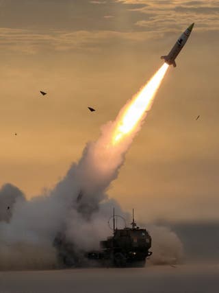 This US Army handout photo taken on March 7, 2026, and released on March 13, 2026, by US Central Command Public Affairs shows a M142 High Mobility Artillery Rocket Systems (HIMARS) conducting live-fire missions during